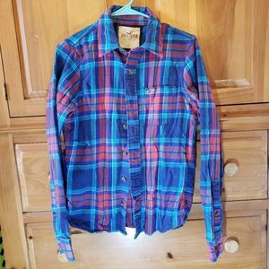 Hollister Flannel Women's Shirt Long Sleeved Plaid Size S